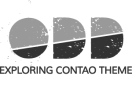 Graues ODD-Logo mit "Exploring Contao Theme".